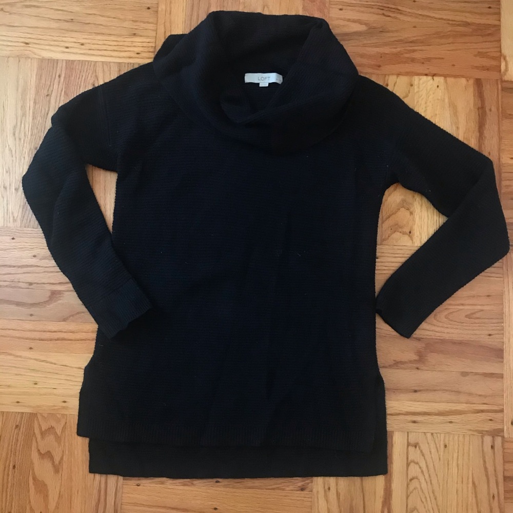 LOFT cowl neck black sweater - size XS